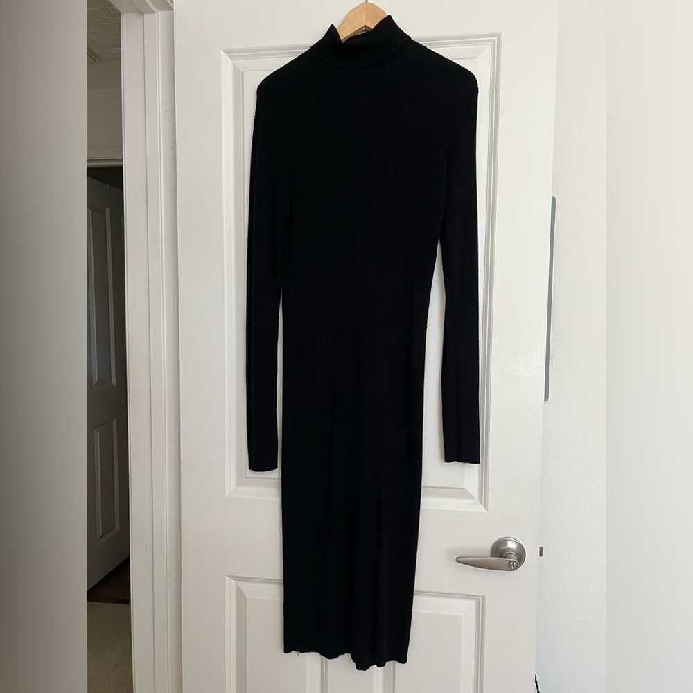 Mock turtle neck sweater dress